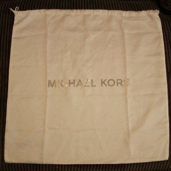 Michael Kors Collection Handbags - MICHAEL KORS WHITE WITH SILVER LETTERING DRAWSTRING DUST BAG NEW!